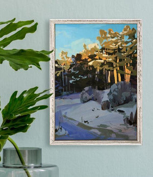 Snow Pines Mini Framed Canvas