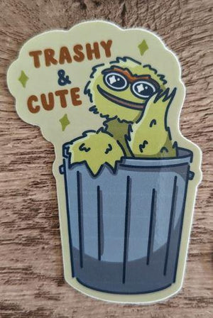 Trashy and Cute - Oscar Grouch Seasame Street Sticker