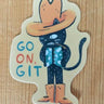 Go On Git Cowboy Cat Sticker