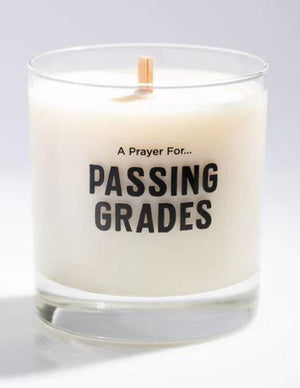 Praying for Passing Grades Candle in Glass Jar
