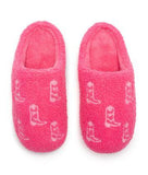 Pink Cowboy Boot Slippers M/L