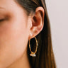 Morganite Beaded Hoop Earrings