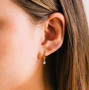 Opal Huggie Hoops Earrings