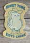 Honky Tonk Kitty Chonk Cowboy Cat Sticker
