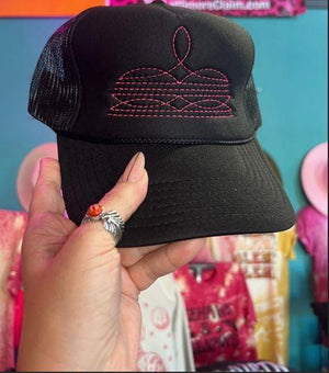Boot Stitch Hat Pink