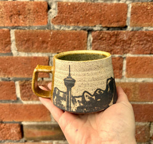 Short Handmade Calgary Tower Mug