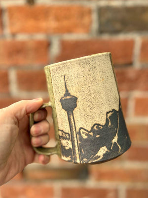 Handmade Tall Calgary Tower Mugs
