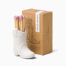 White Cowboy Boot Match Holder
