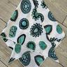 Western Turquoise Jewel Print Scarf