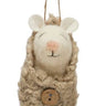 Fuzzy Beige Swaddled Mouse Ornament
