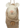 Beige Knit Swaddled Mouse Ornament