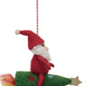 Felt Santa riding Christmas Tree Ornament