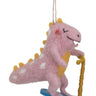 Pink Dino on Scooter Ornament