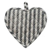 Grey Striped Heart Pot holder