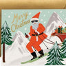 Skiing Santa card Box of 8