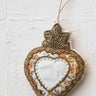 Beaded Heart Ornament White