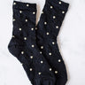 Engraving Flower Black Socks