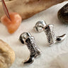 Dolly Silver Cowboy Boot Earrings