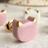 Pink Cat Face Earrings