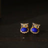 Lapis Lazuli Owl Stud Earrings