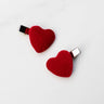 Red Velvet Heart Hair Pins