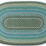 Sage, Ivory & blue Braided Jute Rug 27"x45"