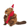 Beaver with Hat and Fish Ornament