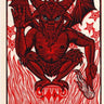 Devil Tarot Linocut Wall Decor