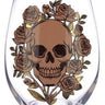 Bronze Skull and Roses Glass