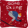 Red gone Skiing Wool Hook Pillow