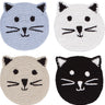 Cat Face Crochet Coasters set of 4