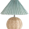 Rattan Lamp with Gingham Shade