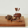 Wooden Pig Appetizer Pick Holder