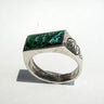 Malachite Snake Signet Ring