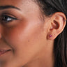 Ruby Coloured Heart Earrings