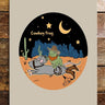 Cowboy Frog Metal Sign