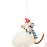 Tri-colour Cat in Hat and Scarf on Snowball