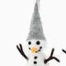 Snowman in Grey Hat Ornament