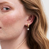 Blackberry Bramble Huggie Pearl Drop Earrings
