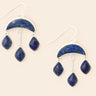 Silver & Lapis Crescent Drop Earrings