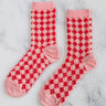 Checkered Pink & Red Socks