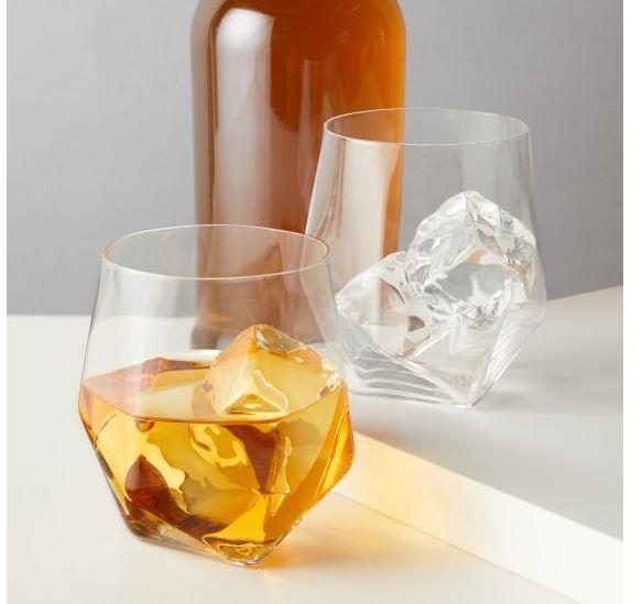 Faceted Crystal Glass Tumbler