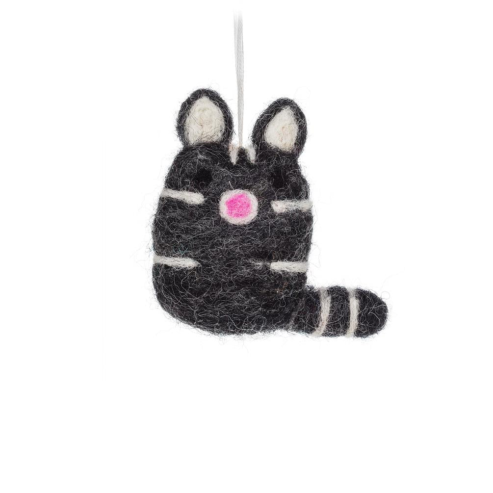 Lucky Cat Felt Ornament Black