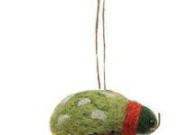 green beetle bug christmas tree ornament, holiday decor