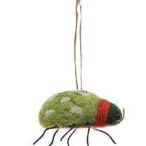 green beetle bug christmas tree ornament, holiday decor