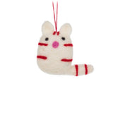 Lucky Cat Felt Ornament White