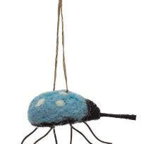blue beetle bug christmas tree ornament, holiday decor
