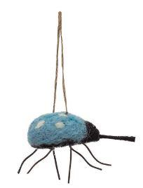 blue beetle bug christmas tree ornament, holiday decor