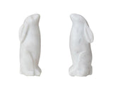 Hand Carved Marble Rabbit Bookends
