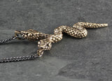 Two Headed Bronze Snake Necklace